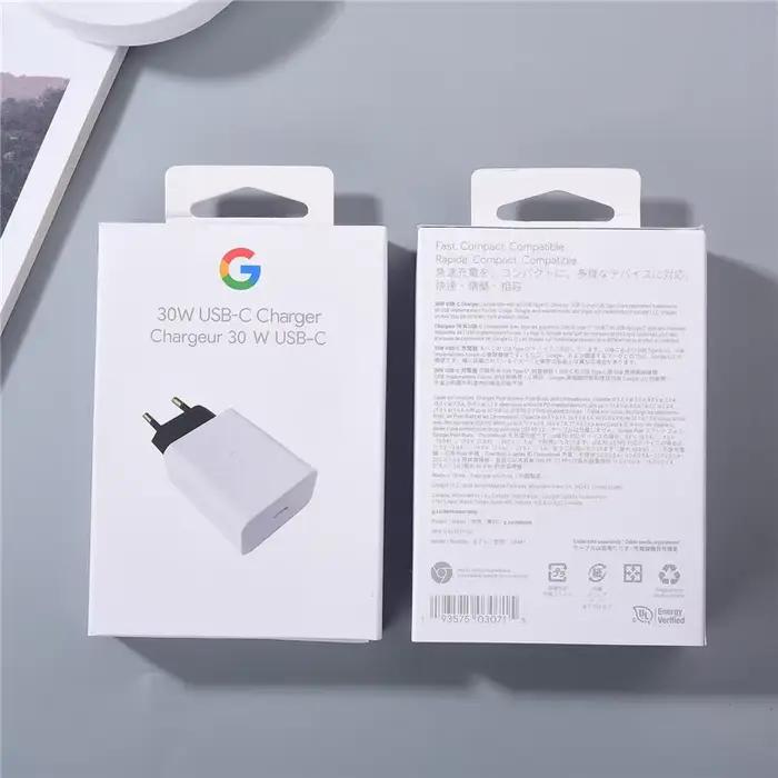 Chargeur rapide Google 30W PD pour Pixel 8/7/9 Pro avec câble USB C vers USB C, adaptateur secteur E