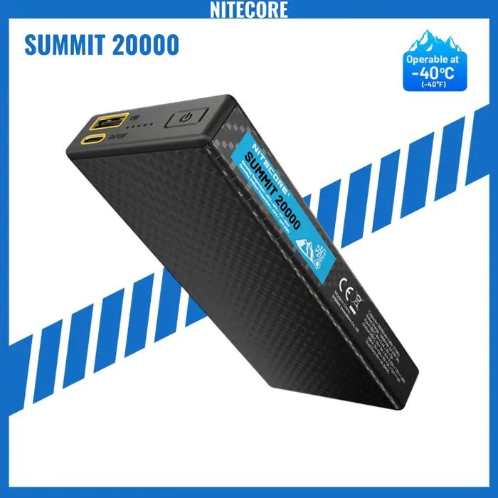 Batterie externe SUMMIT 20000 Nitecore Iceberg, chargeur mobile basse température en fibre de carbon