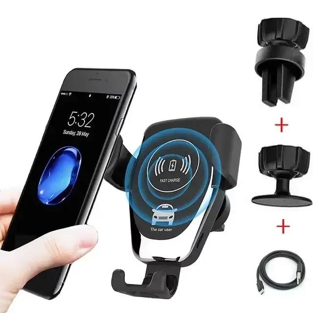 Support de téléphone pour voiture avec chargeur sans fil pour iPhone 16 15 14 13 12 11 Pro XS Max XR