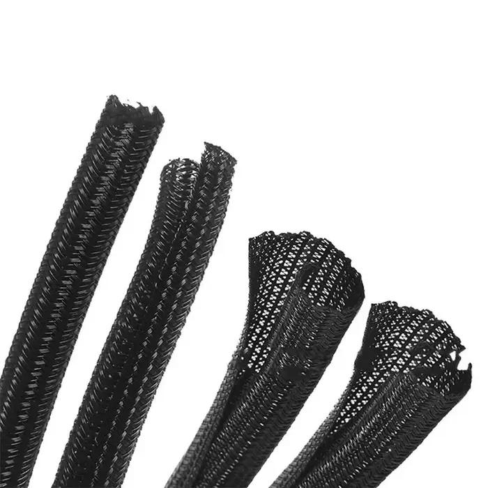 Lot de 4 gaines spirales extensibles pour câbles, 50 cm de long, tressées, pour bricolage, protectio