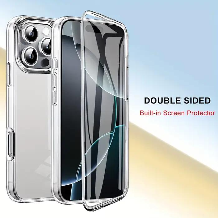 Coque de téléphone complète en Silicone, 360, pour iPhone 17 16 15 14 13 12 11 Pro Max X XS XR 7 8 S