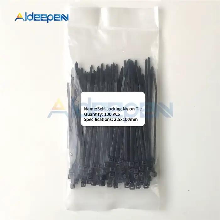 Lot de 100 attaches-câbles en plastique antidérapantes de 2,5*100 mm, 12 couleurs, attaches-câbles e
