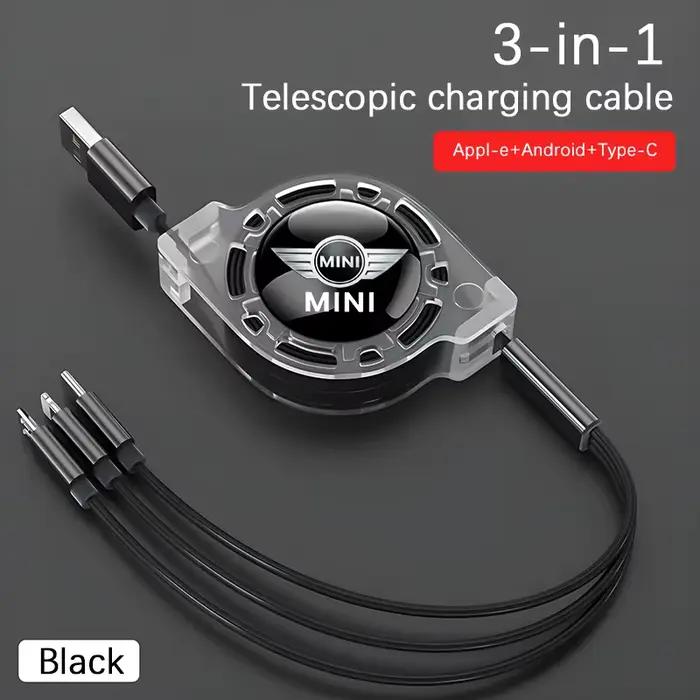 Câble de chargement télescopique 3 en 1, chargeur multi-interface pour MINI Cooper JCW Countryman Cl