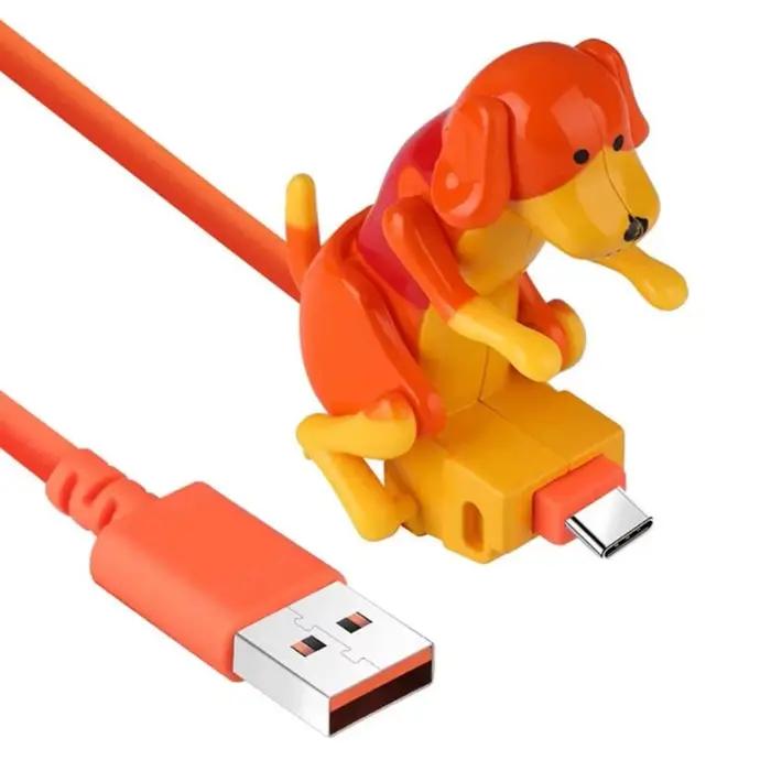 Câble de charge rapide amusant pour chien, câble de données pour iPhone iOS Android Type-C, ligne de