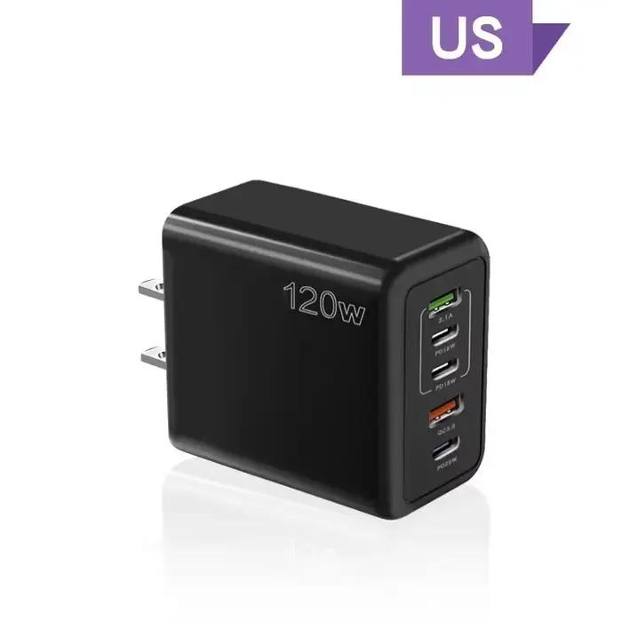 Chargeur mural USB C multi-ports 120W PD Type C, prise ue/US/UK pour iPhone Samsung Xiaomi Huawei, a