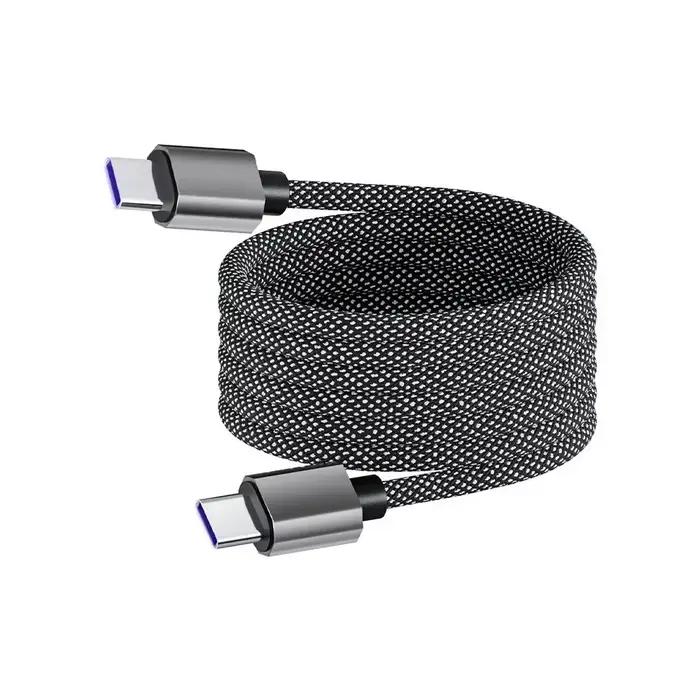 Câble de charge rapide USB C vers C KEBIDU à aspiration magnétique anti-enroulement 65W, câble de do