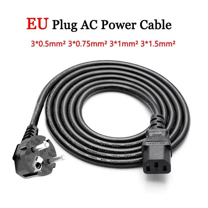 Câble d'alimentation ca 1.5M 3M 5M, connecteur à 3 broches, ligne de charge EU US AU UK C13 pour tél