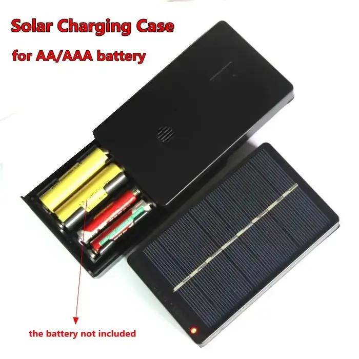 Boîte de chargement de chargeur de batterie AA/AAA, chargeur de batterie solaire Portable 8W 4V pour