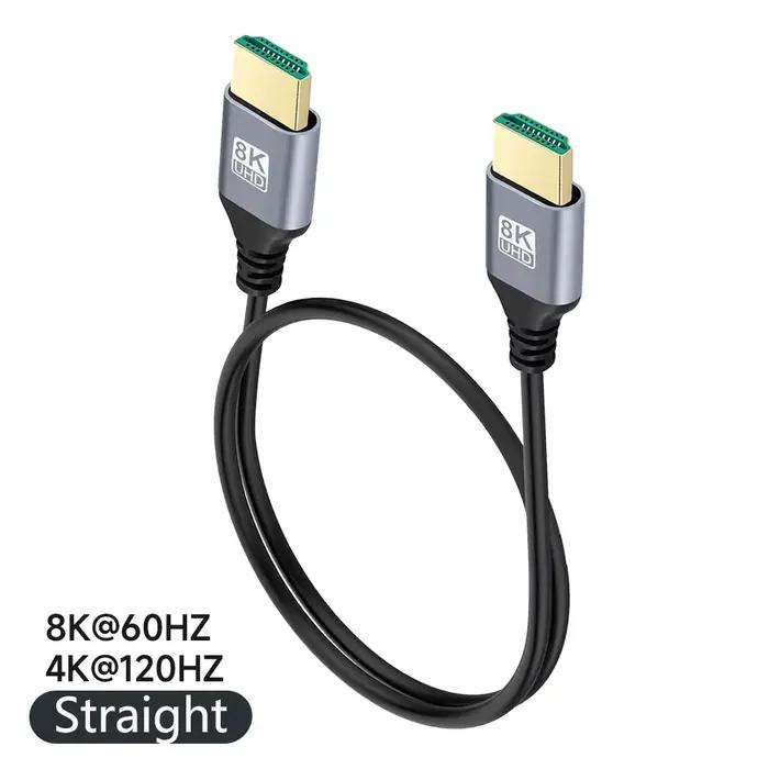 Câble HDMI 2.1V à 90 degrés, 8K 60Hz 4K 120Hz 48Gbps EARC ARC HDCP Ultra haute vitesse HDR pour TV H