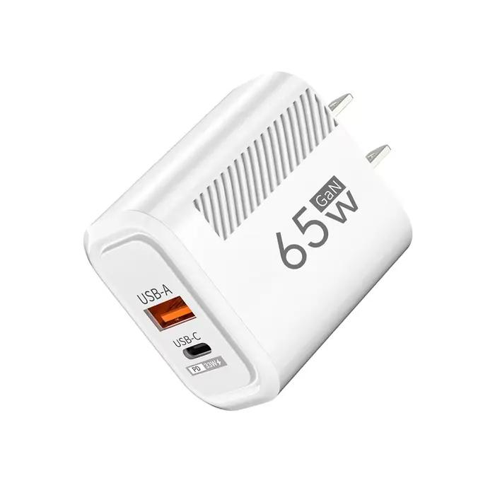 Chargeur USB GaN Total 65W, Charge rapide, adaptateur de téléphone portable pour iPhone Samsung Xiao