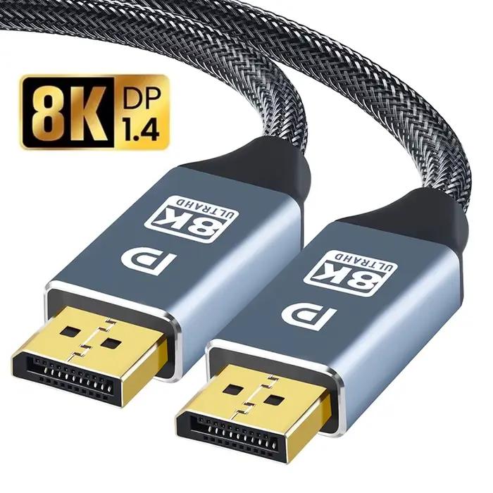 Câble DisplayPort 8K 60Hz DP 1.4 4K 144Hz, câble Displayport 2K @ 240Hz pour PC portable TV projecte