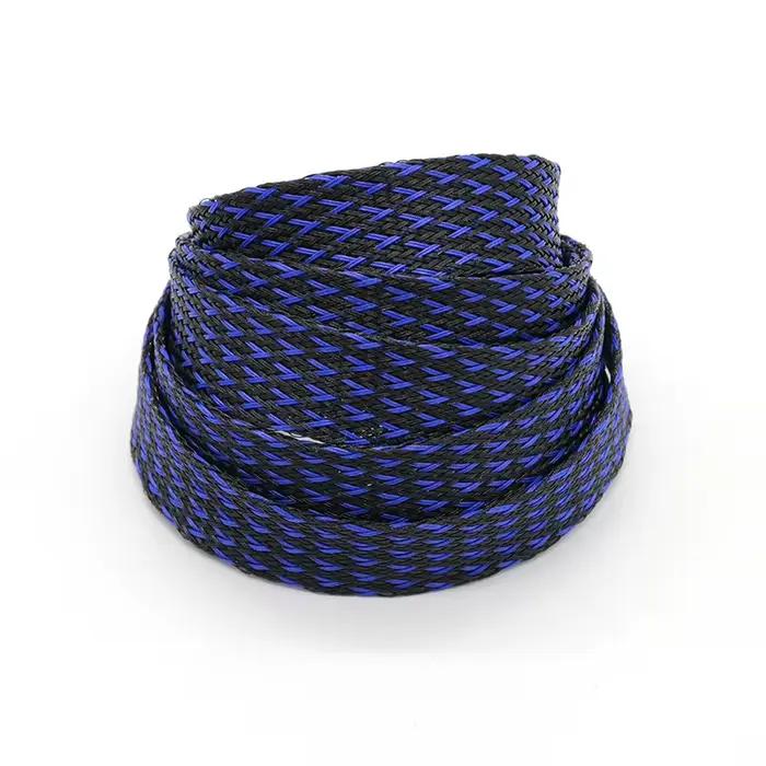 Gaine tressée en PET haute densité, protection de câble flexible en peau de serpent pour câbles élec