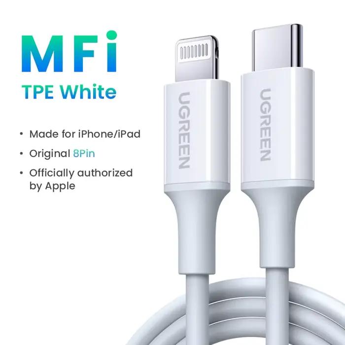 UGREEN – câble USB MFi 20W PD de Type C pour recharge rapide, compatible avec iPhone 14 13 12 Pro Ma