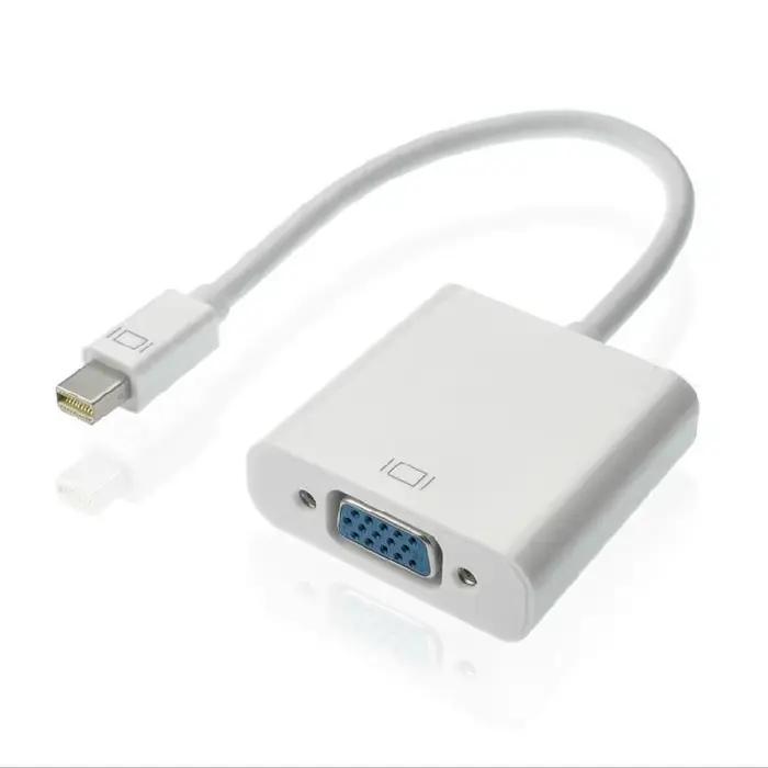 Câble adaptateur Mini DP vers VGA HD ; Convertisseur MiniDP vers VGA pour ordinateur Apple vers surv