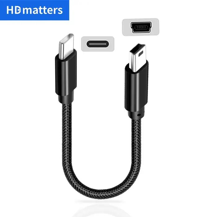 Câble de Type C vers Mini USB Ultra court USB C vers USB mini-5pin câble de données de charge pour M