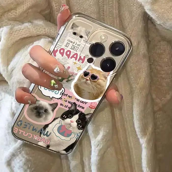 Coque de téléphone transparente chat journal, étui pour Samsung Galaxy S25 S24 S23 Ultra S22 Plus S2