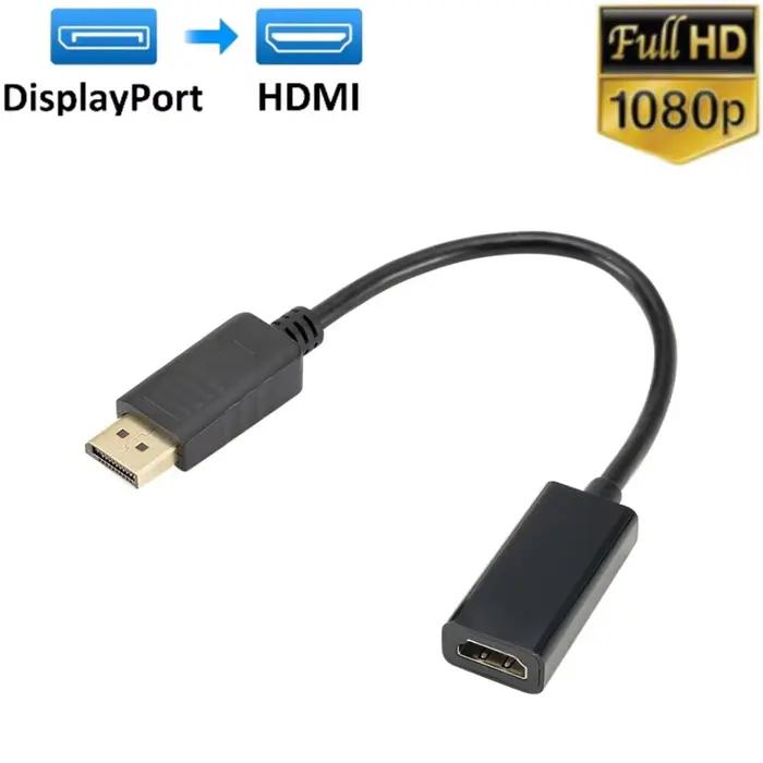 Adaptateur convertisseur DP vers HDMI 4K 1080P mâle vers femelle, câble adaptateur Audio vidéo Compa