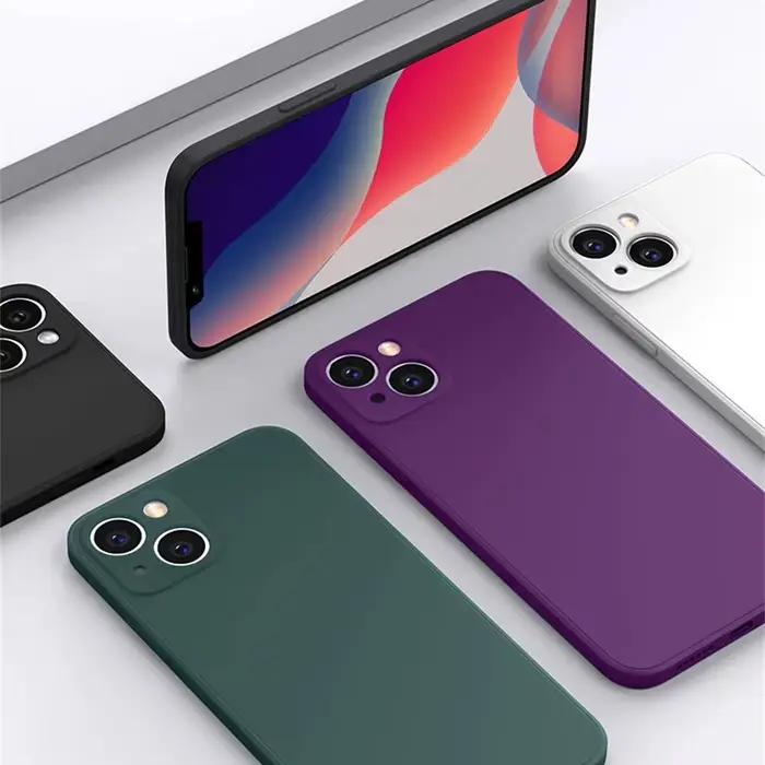 Coque de Protection complète violet foncé pour iPhone 16, étui de téléphone en Silicone liquide 11 1