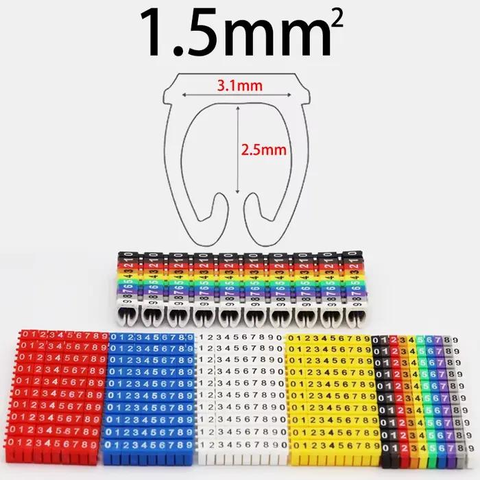 0,3-10 mm2 chiffres arabes 0-9 0123456789   Numéro câble réseau fil C Type pince marqueur étiquette 