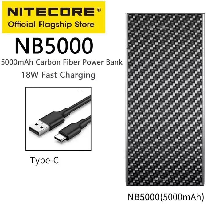 NITECORE NB10000 Gen4 NB20000 Gen3 Banque d'alimentation portable 20000mAh en fibre de carbone PD/QC