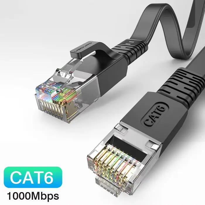 UGOURD – câble Ethernet Cat6 1000Mbps, plat et fin, RJ45 Cat 6, câble réseau Internet, cordon LAN Gi