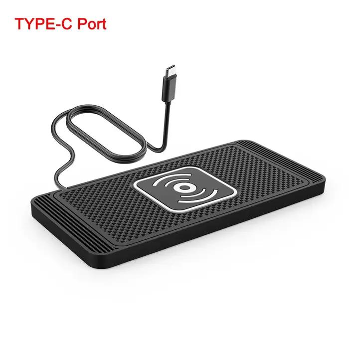 Chargeur sans fil de voiture en Silicone, tapis antidérapant pour iPhone 15 14 13 12 Samsung S24 S23