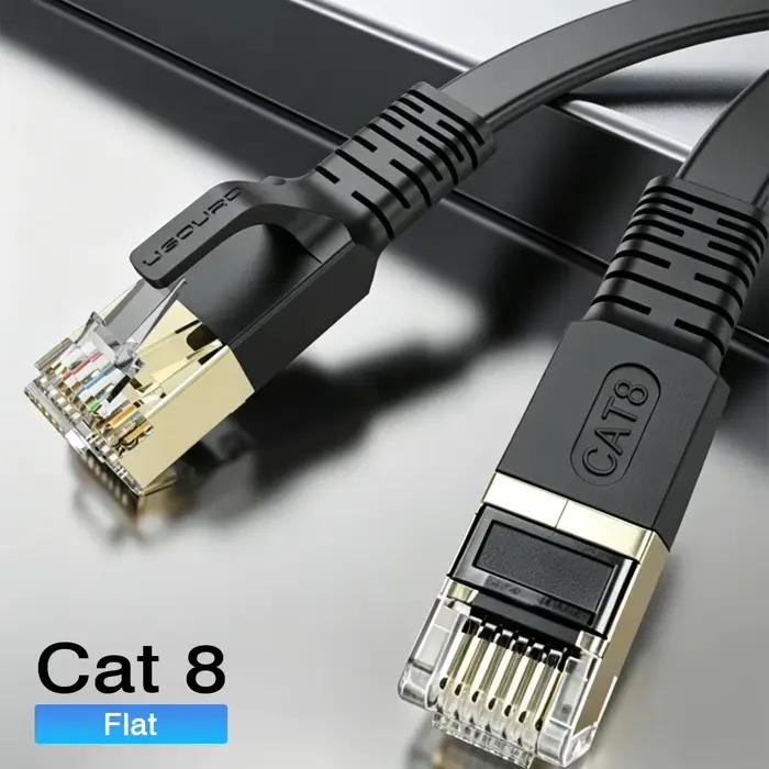 Câble Ethernet UGOURD Cat8 à faible latence, cordon de raccordement LAN blindé SFTP, 40 Gbit/s, 2000