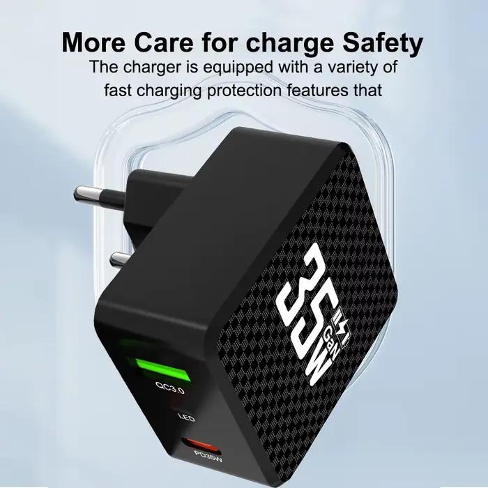 2 Ports Mini 35W GaN USB Type C chargeur QC3.0 Portable charge rapide pour iPhone 14 Pro Xiaomi 13 S