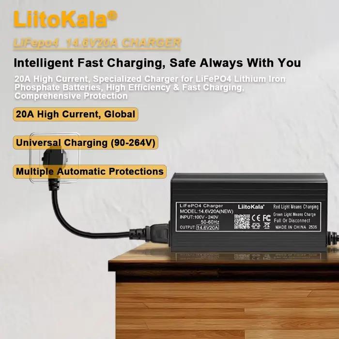 1-2 pièces sortie 14.6V 20A pour 12V20A 4S lifepo4 chargeur de batterie avec Clips de prise ue US Ch