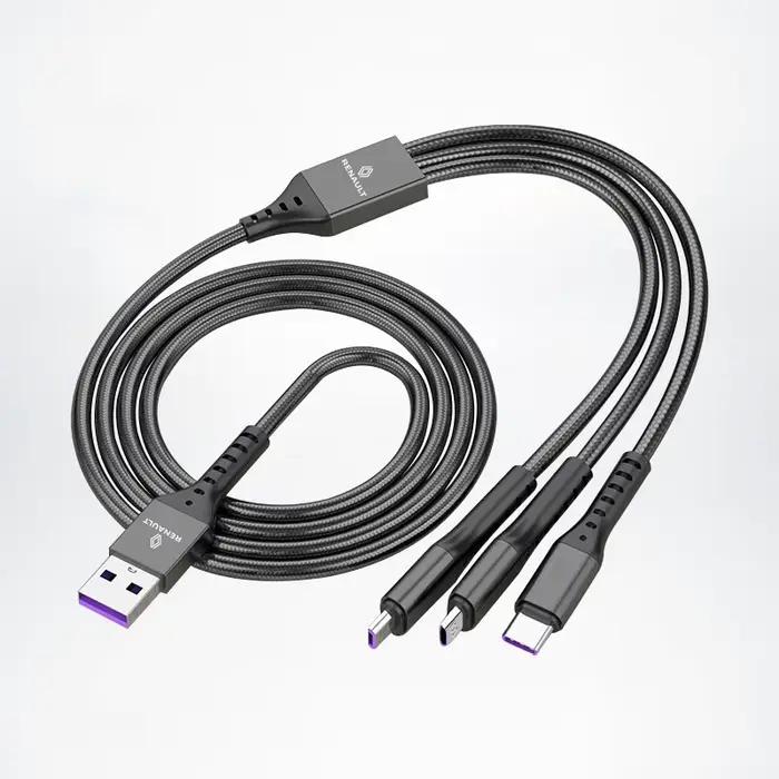 Chargeur USB rapide pour voiture, câble de données, adaptateur allume-cigare pour Renault Clio Sande