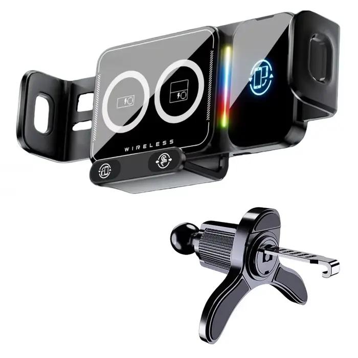 Support de charge sans fil universel pour téléphone de voiture 360 °   Support rotatif pour Samsung 