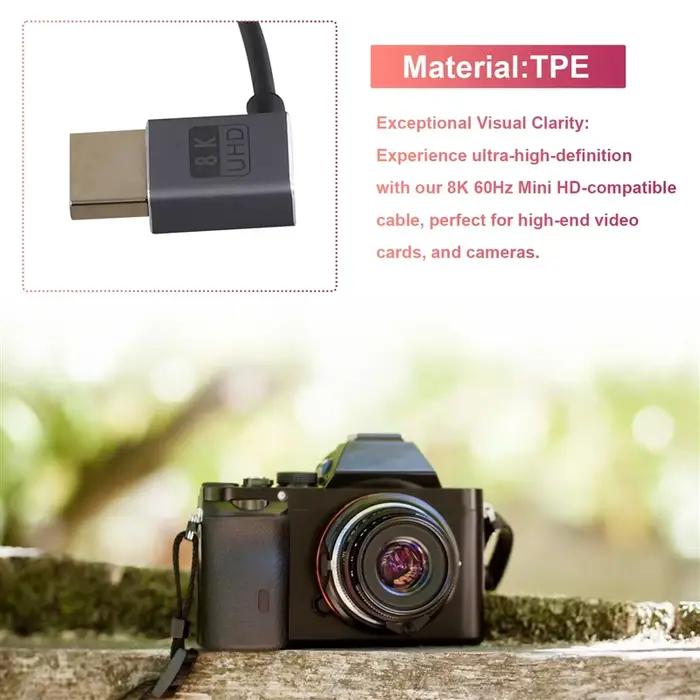 AFOURT-caméra numérique Mini-câble Compatible 8K 60Hz ligne pour caméra 8K Mini OD2.5Mm HD 2.1 câble