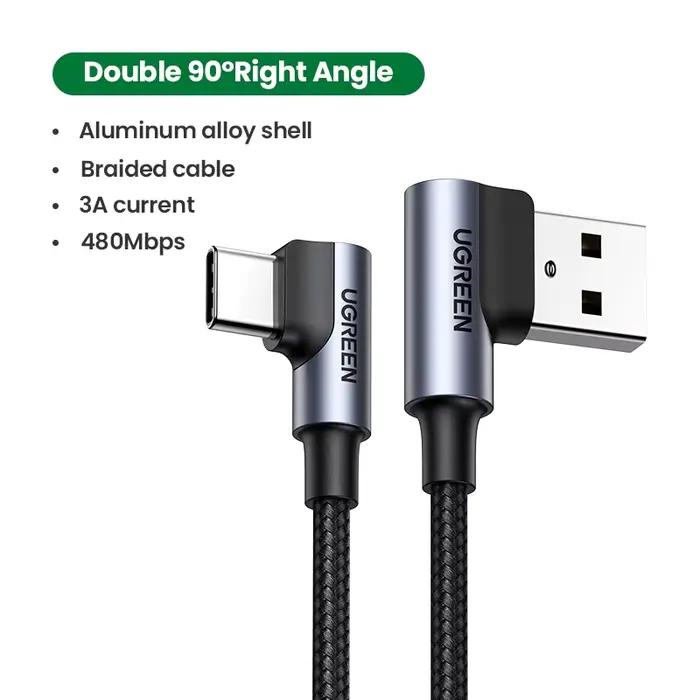 UGREEN Double 90 °   Câble USB-C à angle droit en forme de L pour iPhone 17 Samsung Xiaomi, câble de
