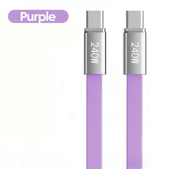 Câble USB-C en silicone liquide à charge ultra-rapide 240W PD, câble de charge rapide USB-C vers USB