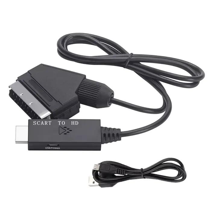 Câble de convertisseur compatible péritel vers HDMI, adaptateur de convertisseur Audio vidéo, suppor