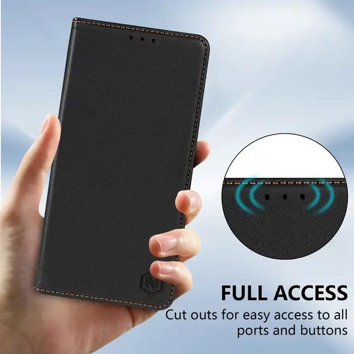 Étui portefeuille en cuir à rabat avec fente pour carte magnétique forte, pour Samsung Galaxy S25 Ul