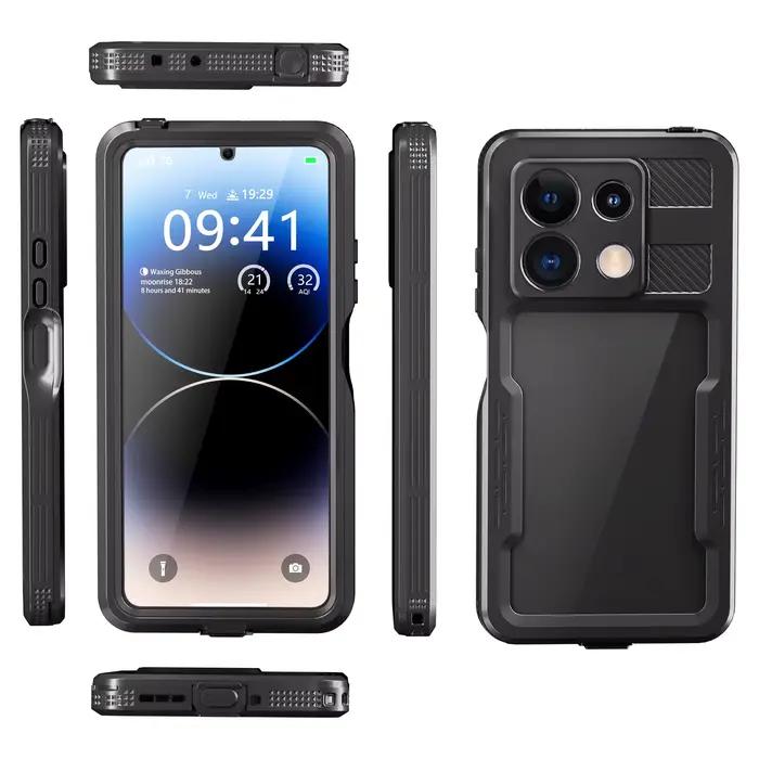 Étui étanche IP68 pour la natation pour Xiaomi Redmi Note 15 14 13 Pro 5G, avec film protecteur tran