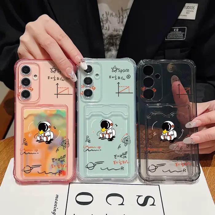 Étui Astronaute avec Emplacement pour Cartes pour Samsung Galaxy S26 S24 S23 S22 S25 Ultra S21 FE Ed