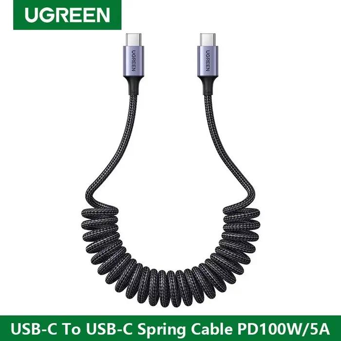 UGREEN voiture ressort USB Type C câble USB C vers USB C câble 100W PD charge rapide pour Apple huaw
