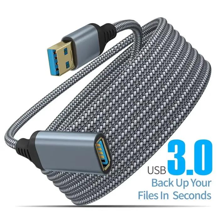 Câble d'extension USB 3.0 tressé en nylon de 1 à 5 m, transmission stable de 5 Gbit/s, synchronisati