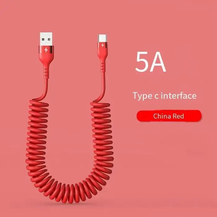 Câble de charge télescopique de type C, câble USB haute vitesse 66W 5A, câble de charge de téléphone