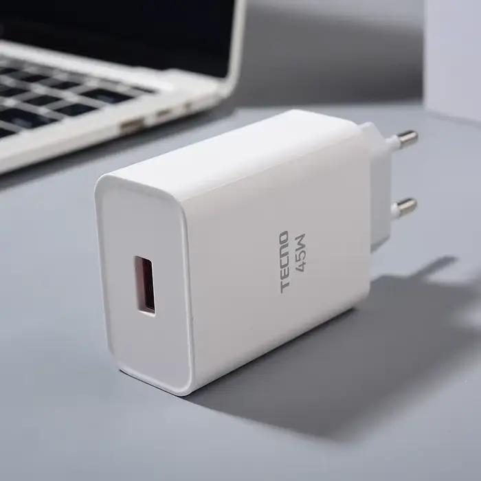 Adaptateur d'alimentation pour Tecno 45W, Charge rapide ue, câble USB Type C pour Tecno Spark 30 20 