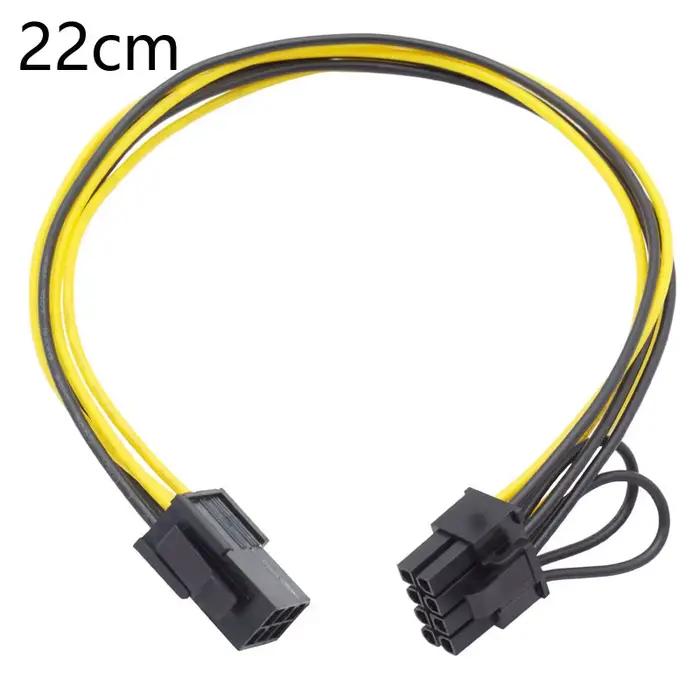 Câble d'alimentation PCI Express vers double PCIE 8 (6 + 2) broches, carte mère graphique de 20cm, s