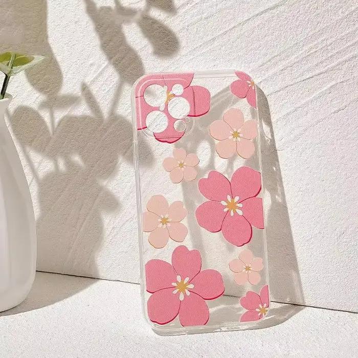 Coque à motif de fleurs de paysage d'anime pour Motorola, coque souple transparente pour Moto G53, G