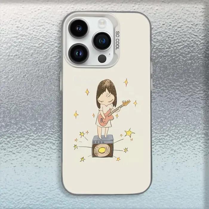 Jolie coque de téléphone Y-Yoshitomo Nara pour iPhone 16,15,14,13,12,11,Mini,Pro,MAX, blanc mat, ant