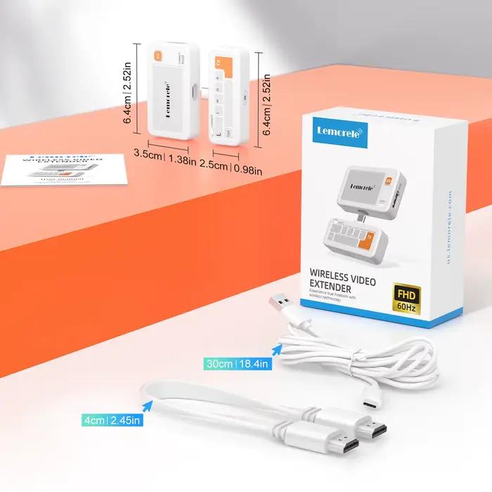 Lemorele – transmetteur et récepteur sans fil type-c vers HDMI, émetteur-récepteur vidéo 1080P, Kit 