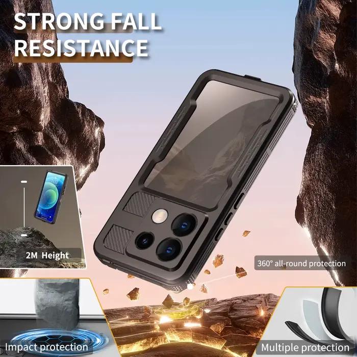 Étui étanche IP68 pour la natation pour Xiaomi Redmi Note 15 14 13 Pro 5G, avec film protecteur tran