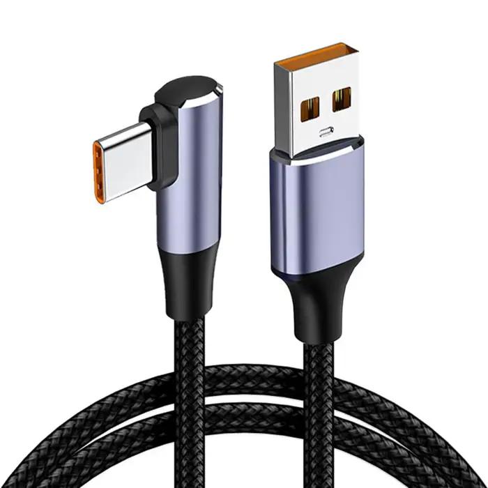 Câble de données à angle droit résistant à 90, 4.0 W PD, ligne de charge rapide, USB A vers USB de t