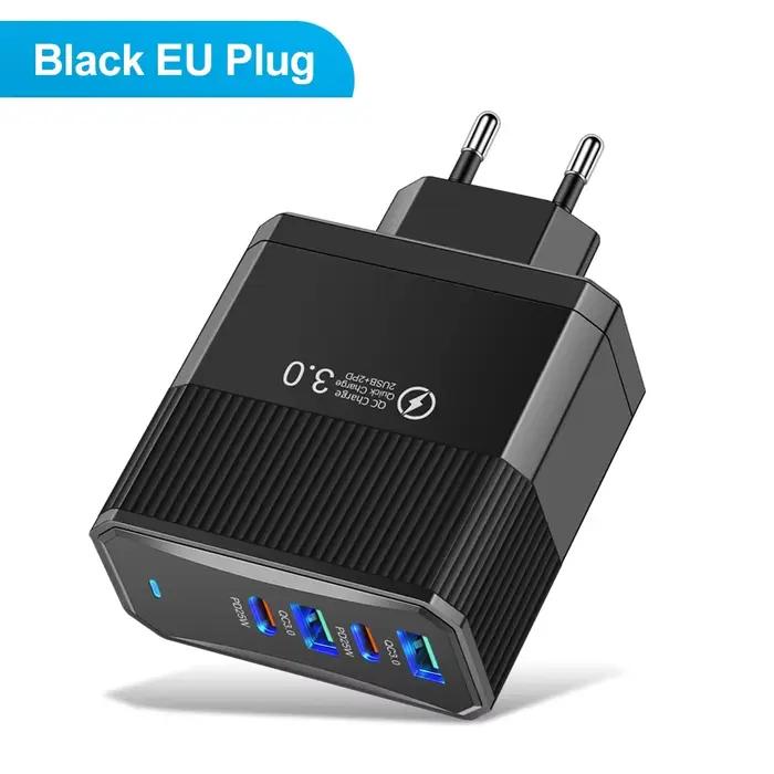 Chargeur USB 100W, charge rapide, 6 ports, Quick Charge 3.0, chargeur de voyage pour iPhone, Samsung