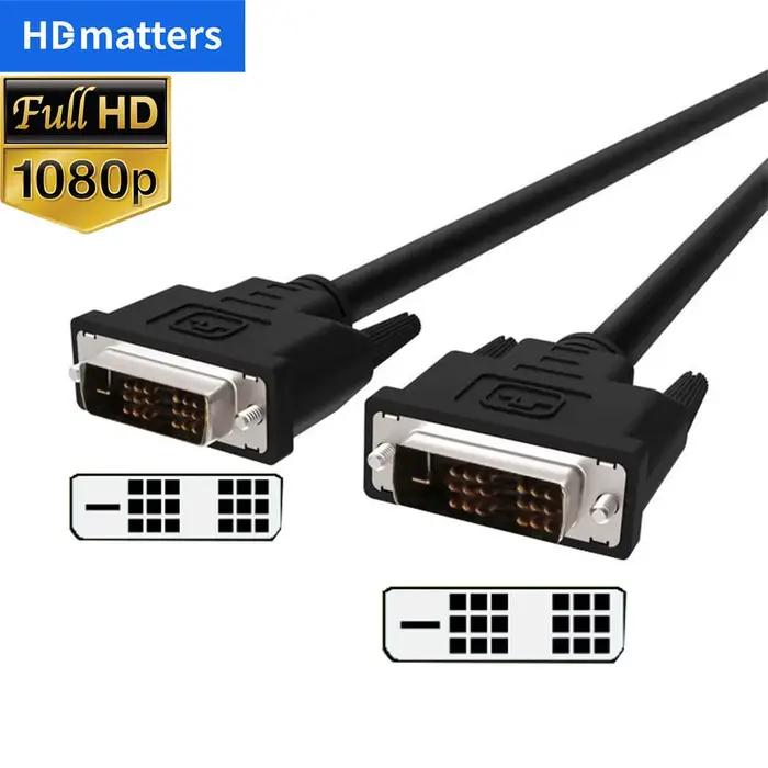 Câble DVI 1080P câble de moniteur DVI 18 + 1 câble DVI-D à DVI-D à lien unique mâle à mâle pour ordi